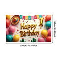 thumbnail image 6 of LUUFILx Colorful Birthday Backdrop Banner for 1st Birthday Decorations Party Supplies Celebration Background Photography Props Happy Birthday Fiesta Decor, 6 of 8