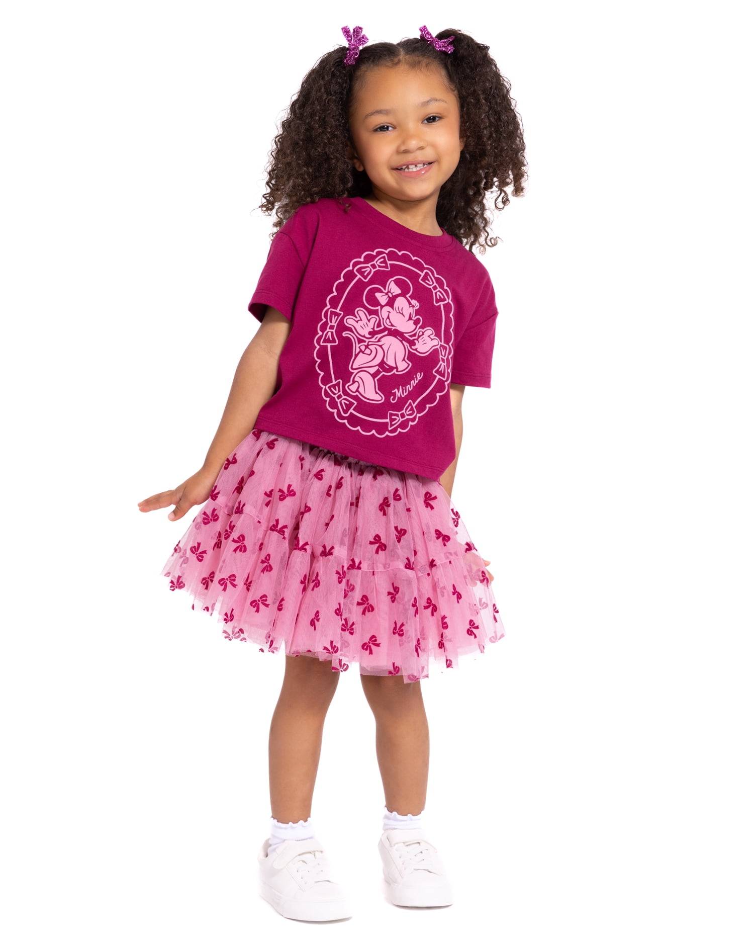 Minnie Mouse Toddler Girls' Graphic Tee and Tutu Skirt Set, 2-Piece, Sizes 12M-5T