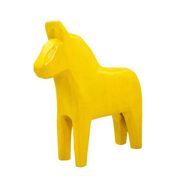 Figura de caballo Dala sueco, escultura animal, decoración de mesa decorativa moderna Amarillo