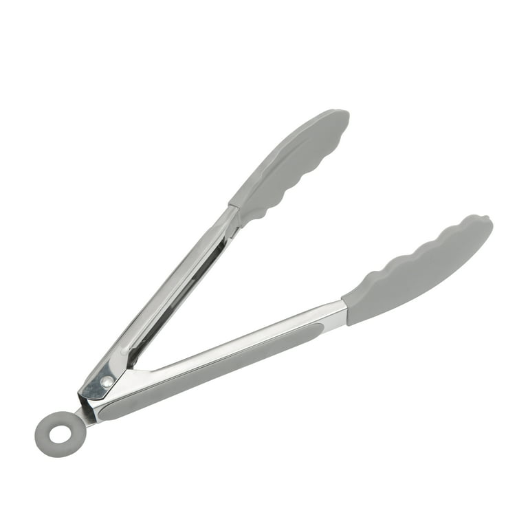 9 Stainless Steel Tong with Silicone Tip Dark Gray - Figmint™