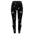 thumbnail image 4 of Fsqjgq Women's Christmas Leggings Plus Size Snowflake Printed Fitness Workout Yoga Leggings High Waisted Seamless Tights Pants Black M, 4 of 5