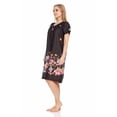 thumbnail image 2 of Dream8teen Women's Short Sleeve Muumuu Lounger Dress 9004 Black Multi 3X-Large, 2 of 5