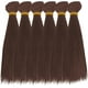 thumbnail image 1 of Kit de 6 extensiones de cabello corto y liso de 18 cm, de plástico, color castaño coco, para hacer pelucas y extensiones. Ideal para manualidades., 1 of 9