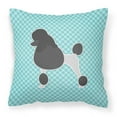 thumbnail image 2 of Carolines Treasures BB3739PW1818 Poodle Checkerboard Blue Fabric Decorative Pillow, 2 of 5