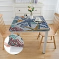 thumbnail image 2 of BANET Summer Tablecloth Square Waterproof Blue Print Table Cloths Fabric Farmhouse Table Cover Decorative for Picnic Party Holiday Home white, 2 of 7