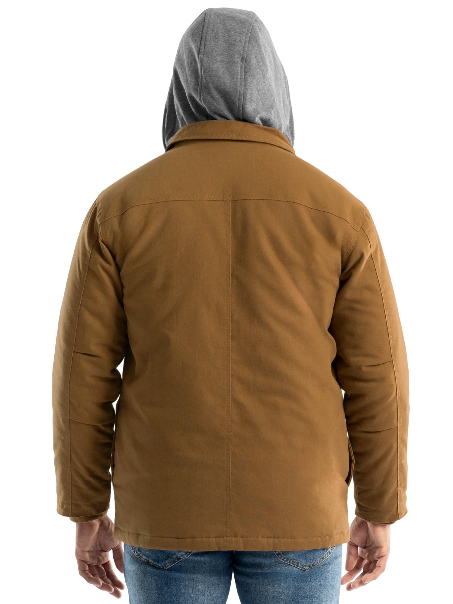 Wrangler Workwear Men's Quilted Lined Work Shirt Jacket with Hood, Size S-5XL (Men's and Big Men's)