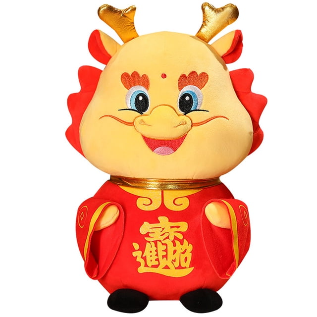 KAKOWELY Adorable muñeco de peluche de dragón del Año Nuevo chino. Muñeco de peluche de dragón.