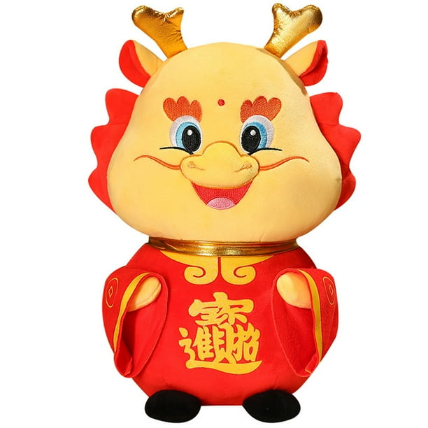 KAKOWELY Adorable muñeco de peluche de dragón del Año Nuevo chino. Muñeco de peluche de dragón.