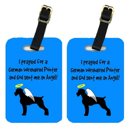 Pair of 2 German Wirehaired Pointer Luggage Tags