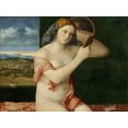 thumbnail image 2 of Bellini, Giovanni 14x12 White Modern Wood Framed Museum Art Print Titled - Giovane donna allo specchio, 2 of 4