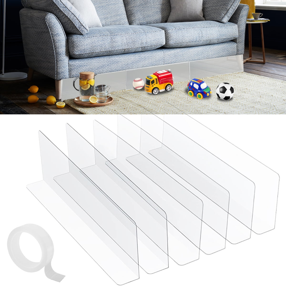 Tzrofpl 7Pcs Under Couch Blocker Safe Transparent Toy Blocker