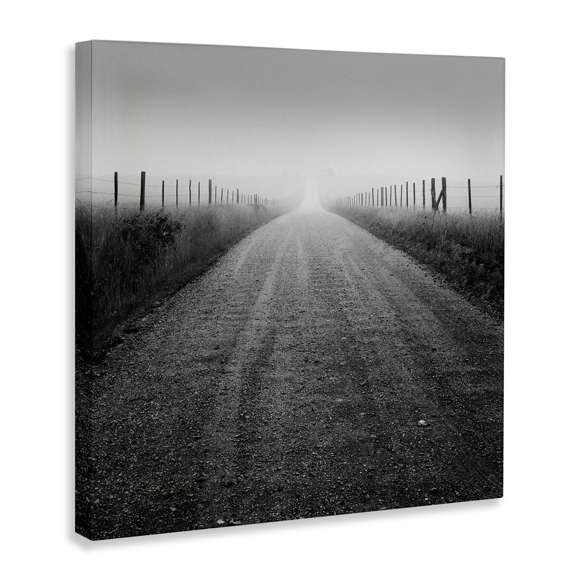 Stupell Industries Foggy Country Road Landscape & Nature Photography Wrapped Canvas Art Print Wall Art, 24 x 24