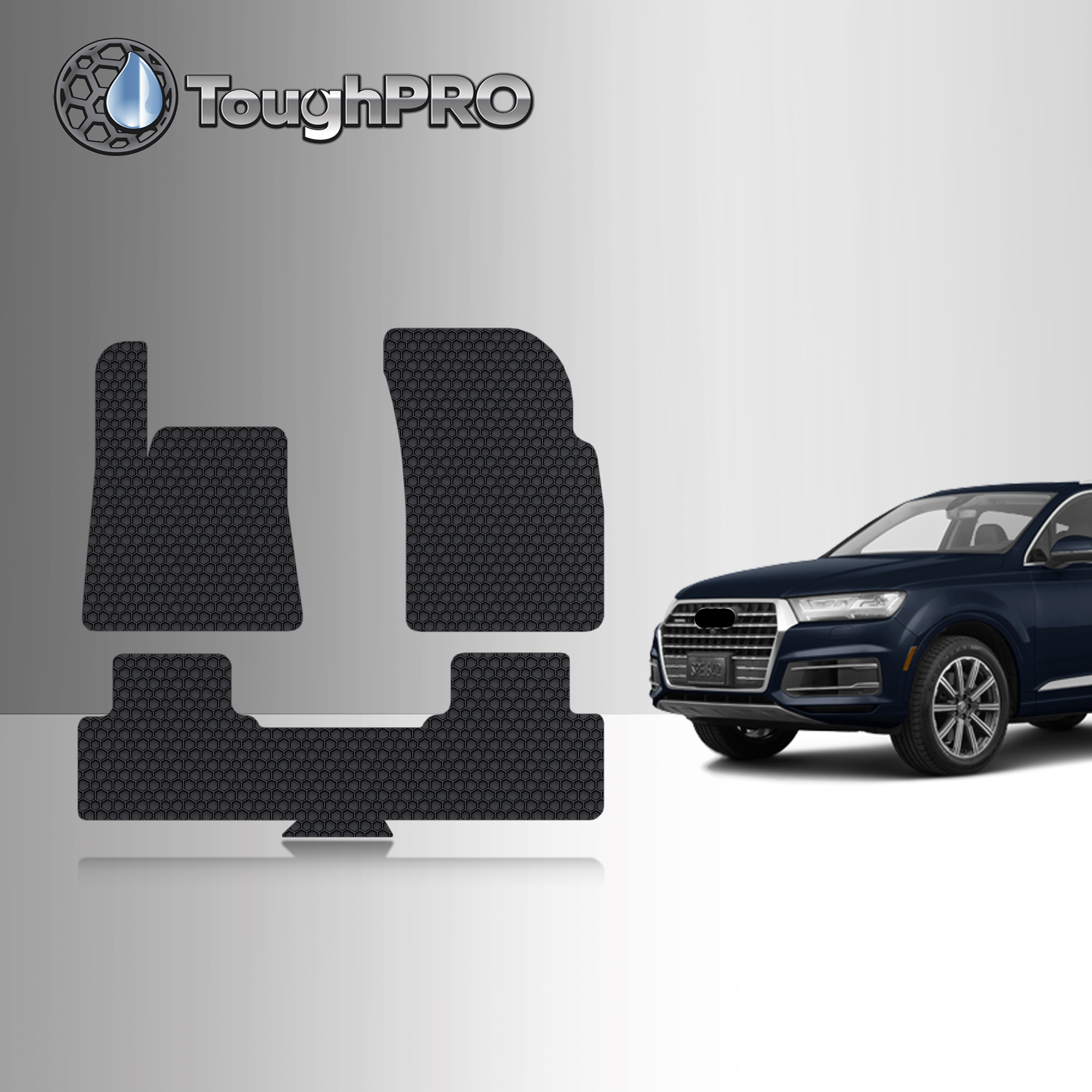 2018 All Weather Heavy Duty - Made in USA ToughPRO Cargo/Trunk Mat Compatible with Audi Q7 2019 - Black Rubber 2017 