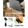 thumbnail image 5 of VogDUO 100W USB C Desktop Charging Station- 4 Port Foldable Plug GaN PD Fast Wall Charger Power Adapter with Leather 5ft Extension Cable for MacBook Pro, iPad Apple Watch, iPhone 14, 13, 12 (Tan), 5 of 7