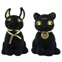 Ebros Classical Gods Of Egypt Guardian Anubis Jackal Dog And Bastet Cat Plush Toys Set Of 2 Stuffed Dolls Medium Sized 9"-10" Tall Collectibles