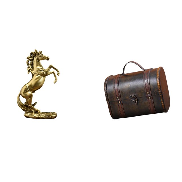 Estatua del caballo,Estatua de caballo de pie hecha a mano de resina de cafetería,Escultura de caballo de pie,estatua decorativa,Estuche organizador de joyas,Organizador de joyas de madera