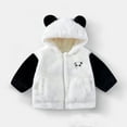 thumbnail image 2 of LIIPEE Girls Boys Plush Jacket Cartoon Animal Embroidery Long Sleeve Hooded Zip Up Fuzzy Jackets Toddler Comfortable Daily Coat,Black,3-4 Years, 2 of 9