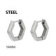 thumbnail image 3 of 01 Pair/Set Stainless Steel Geometric Earrings for Men Women Triangle Square Round Punk Piercing Earrings Jewelry, 3 of 5