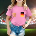 thumbnail image 2 of LUOGENLI Summer Tops for Girls 10-12 Trendy 2024 Children's European Cup Fashion Team Printed Short Sleeve Round Neck Top T Shirt0 T Shirts for Girls 12-14 Tops for Girls 10-12 Not Cropped 8-9 Years, 2 of 4