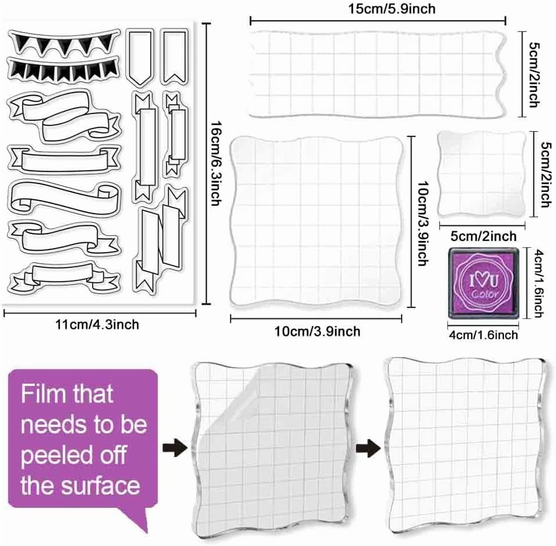 29 Pcs Journal Stamps for Crafting Card Making Supplies Set Include 3 Acrylic Clear Stamp Blocks 6 Clear Silicone Stamps Seals 20 Craft Ink Pads Calendar Planner Stamp for DIY diy