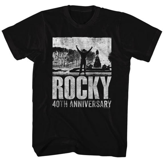 Rocky 40th Anniversary 2 Black Adult T-Shirt 5Xl