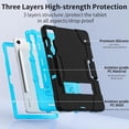 thumbnail image 6 of Fesign Case for Samsung Galaxy Tab S9 Plus 12.4 Inch 2023 / Galaxy Tab S9 FE Plus, Shockproof Protective Case for Samsung Tab S9 Plus with S Pen Holder & Kickstand, Black/Blue, 6 of 8