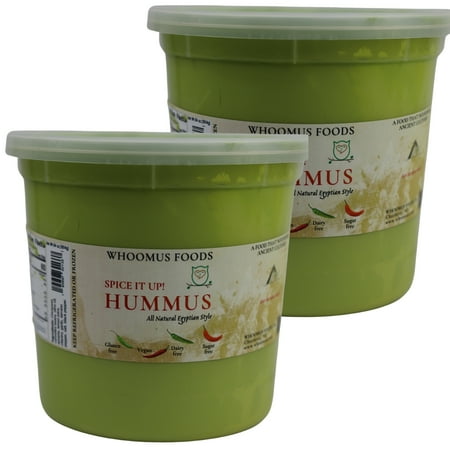 Whoomus All Natural Gourmet Hummus Zesty Serrano Flavor – Party Size 64oz 2 Pack