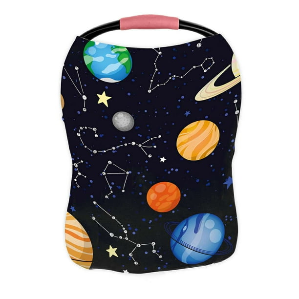 Eczjnt Space Planet Stars Zodiac Solar Nursing Cover Baby Tfeeding Infant Feeding Car Seat Com Baby Tfeeding Infant Feeding Cover, Car Seat Cover Planet