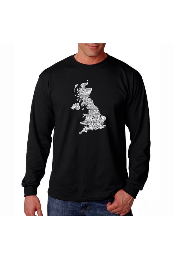 Men's Word Art Long Sleeve T-shirt - GOD SAVE THE QUEEN