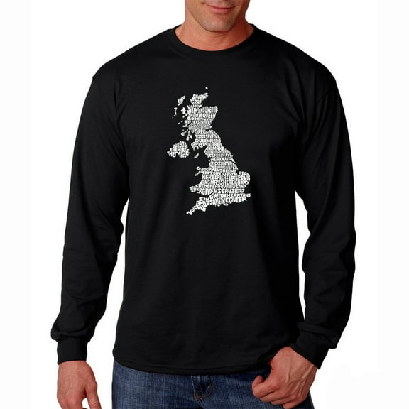 LA Pop Art Men's Word Art Long Sleeve T-shirt - GOD SAVE THE QUEEN