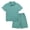 Lake Green, variant on Boys 2-Piece Athletic Polo Set Quarter Zip Shirt and Elastic Waist Shorts with Pockets,Grey,10-11Y