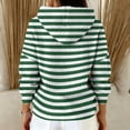 thumbnail image 6 of Women's Fashion Casual Striped Print Pullover Long-Sleeve Hooded Sweatshirt, Classic Fall Winter Wear with Soft Material and Stylish Design for Everyday Use,Army Green,L, 6 of 6