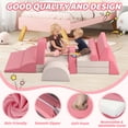 thumbnail image 5 of PORKISS 11 PCS Kids Sofa Couch, Foam Modular Kids Play Couch for Boys Girls, Creativing Toddler Sofa Couch for Aged 2+, Modern Floor Couch for Playroom, Bedroom,Gifts, Pink/White, 5 of 7