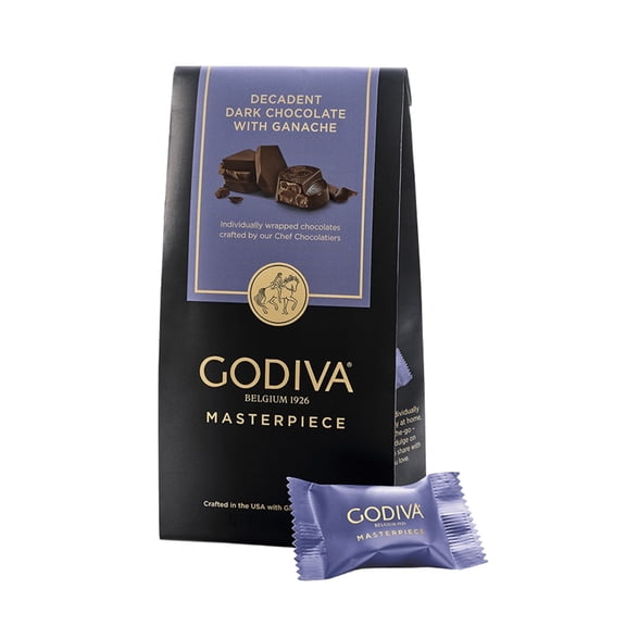 Godiva Masterpiece Dark Chocolate with Ganache, 4.1 oz Bag