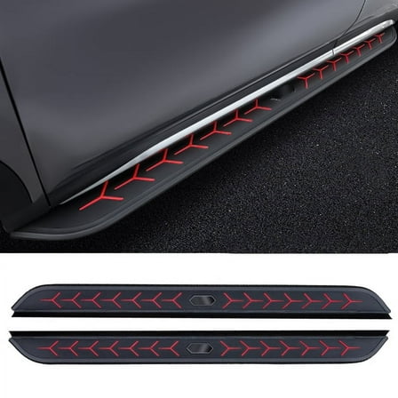 2 pcs Accessories fit for Genesis GV80 JX1 2021-2025 Running Board Aluminium Side Step Nerf bar (with Brackets) Black&Red pattern