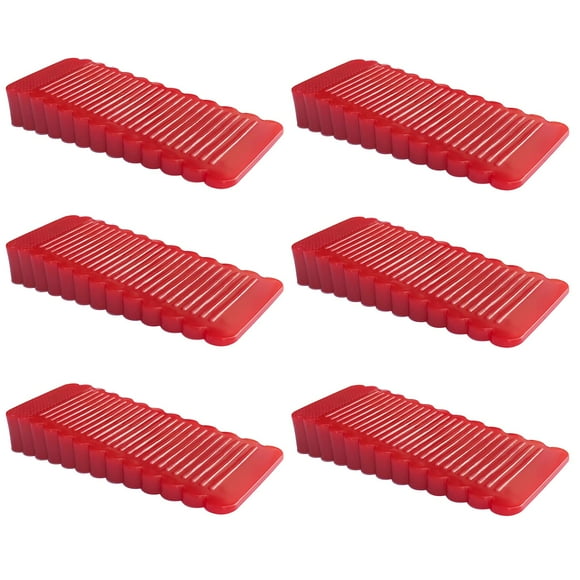 Oksdown Lot de 6 Bouchons de Porte en Caoutchouc Rouge, Bouchon Mince et Petit Antidérapant en Silicone Doux pour Intérieur Placard Douche Cuisine Sol