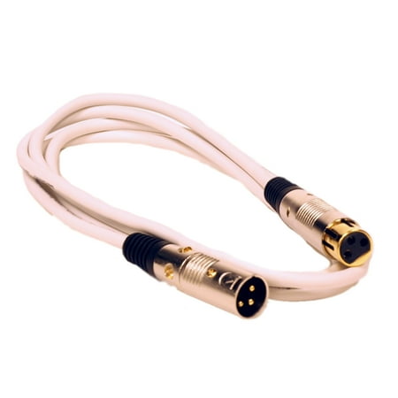 - Seismic Audio Premium 6 Foot White XLR Patch Cable Cord - 3 Pin XLRF to XLRM Mic Cord - SAPGX-6White