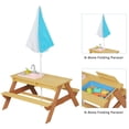thumbnail image 5 of Peispie Wooden Kids Picnic Table with Play Sink and Umbrella, 3-in-1 Outdoor Sand and Water Activity Table with Kitchen Toys, Backyard Pretend Play Furniture Set for Toddlers, Natural, 5 of 8