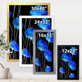 thumbnail image 4 of Designart 'Detail of Blue Flowers On Black Background II' Traditional Framed Art Print, 4 of 4