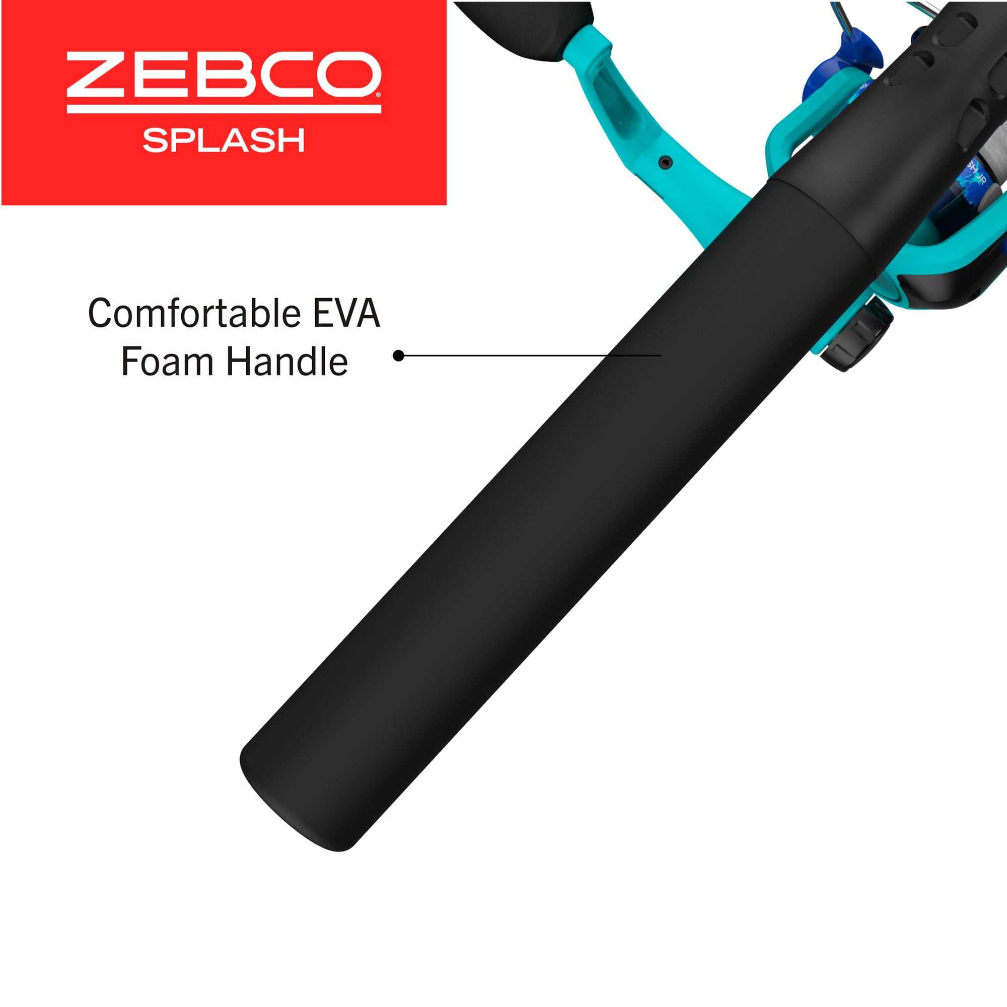 Zebco Splash Jr. Spinning Reel and Fishing Rod Combo, 4-Foot Fishing Pole, Blue