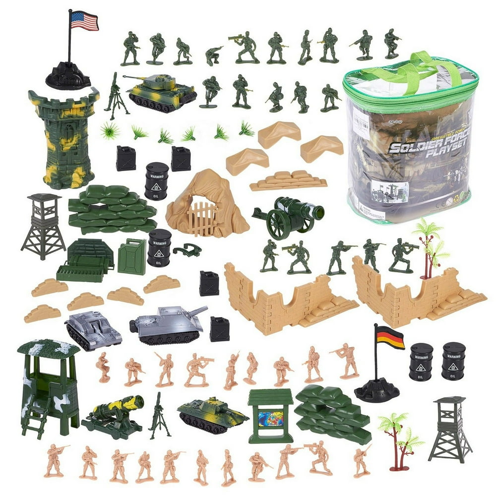 100 Piece Military Figures and Accessories Toy Army Soldiers in 2