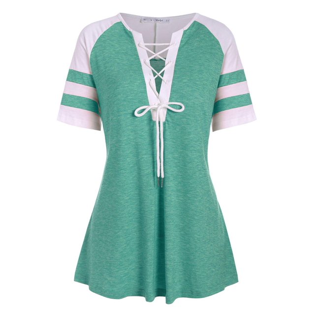 Hasta Panel de rayas Colorblock Encaje más tapa del tamaño Rosegal Camisetas tallas grandes