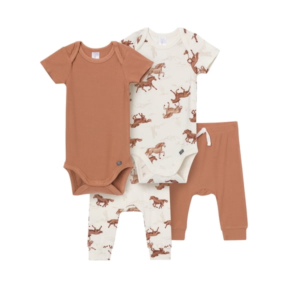 Modern Moments 4pc Outfit Set Baby Boy, Sizes (Newborn - 12 Months)