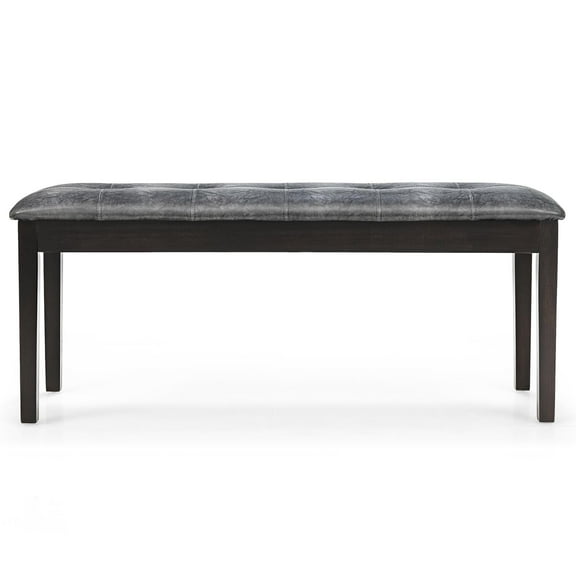 Giantex Table Bench, PU Leather Bench for End of Bed, Ottoman Bench for Hallway, Bedroom, Dining Room, Grey