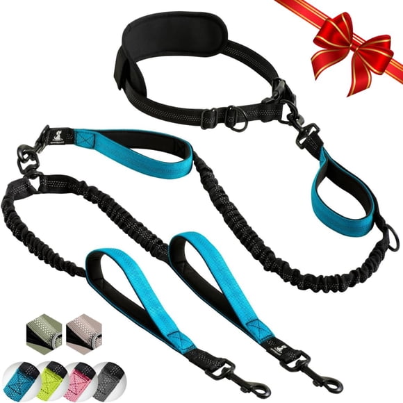 Correa doble para perros SparklyPets con manos libres para perros medianos y grandes