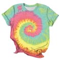 thumbnail image 5 of Tie Dye Tees for Women Rainbow Short Sleeve Crewneck Fashion T Shirts Funny Casual Loose Fit Tops 2025, 5 of 5