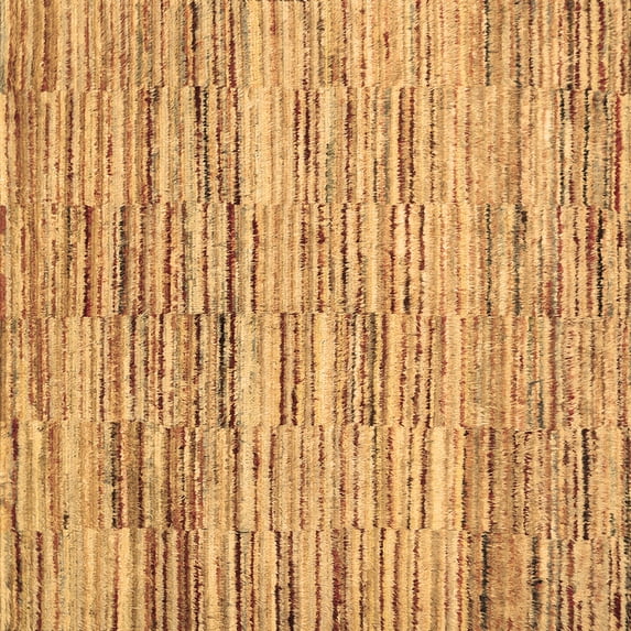 Ahgly Company Indoor Square Abstract Brown Contemporary Area Rugs, 3' Square
