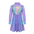 thumbnail image 5 of DISNIMO Galaxy Axolotl Dress Long Sleeve Rainbow Dress for Girls 3-4 Years Old Midi Dresses for Kids Cute Beach Dress for Girls Collared Dress Fall Swing Dress Girl Button Down Dress Children Girl, 5 of 7