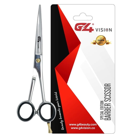 G4 Vision Professional Hair Cuttings Trimming Scissors J2 Japanese Shears Salon Razor Edge Beauticians Hairs Dressers Barbers (6.5, Silver)
