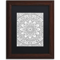 Trademark Fine Art "Delightful Mandala" Canvas Art by Hello Angel, Black Matte, Wood Frame
